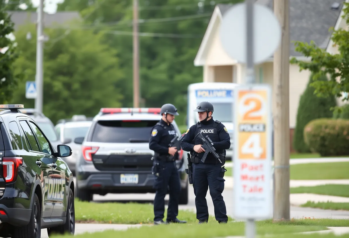 Police respond to a standoff in Wyoming, Michigan