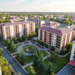 A rendering of the housing development project in Plainfield Township