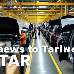 Automotive workers at a Stellantis plant amid tariff concerns